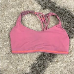 Pink Lululemon sports bra